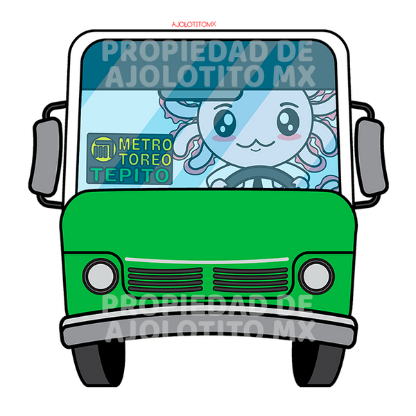 Sticker Axolotzin Microbusero Ajolote