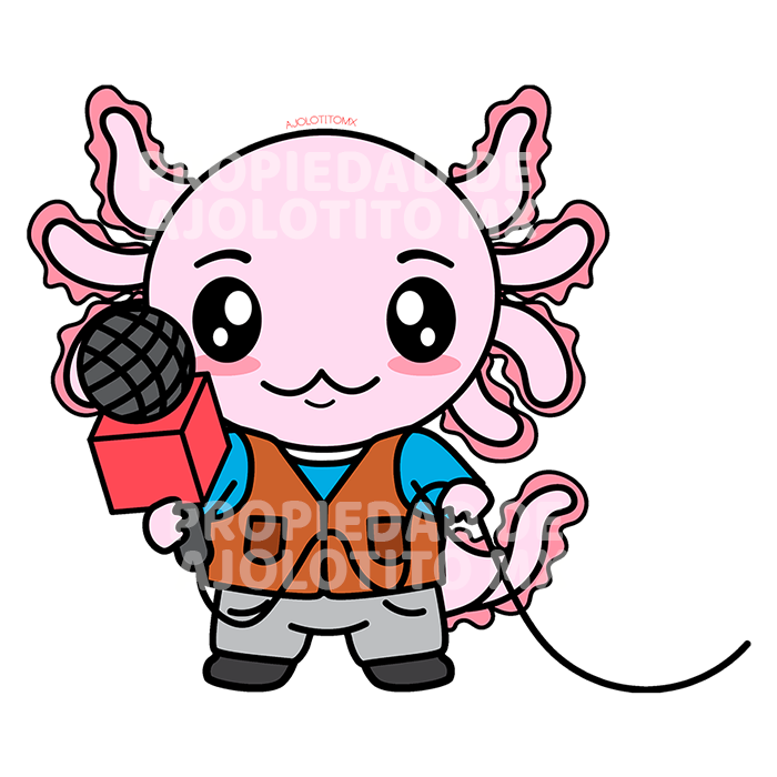 Sticker Axolotzin Reportero Ajolote