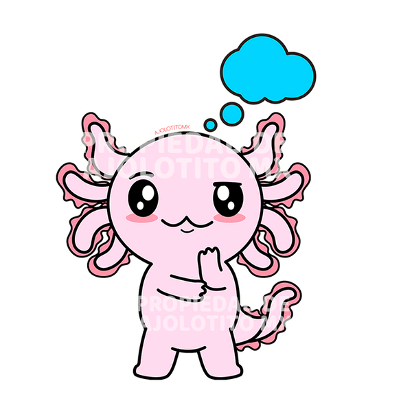 Sticker Axolotzin Pensando Ajolote