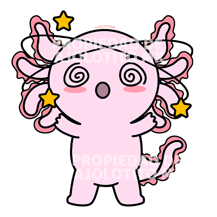 Sticker Axolotzin Mareado Ajolote