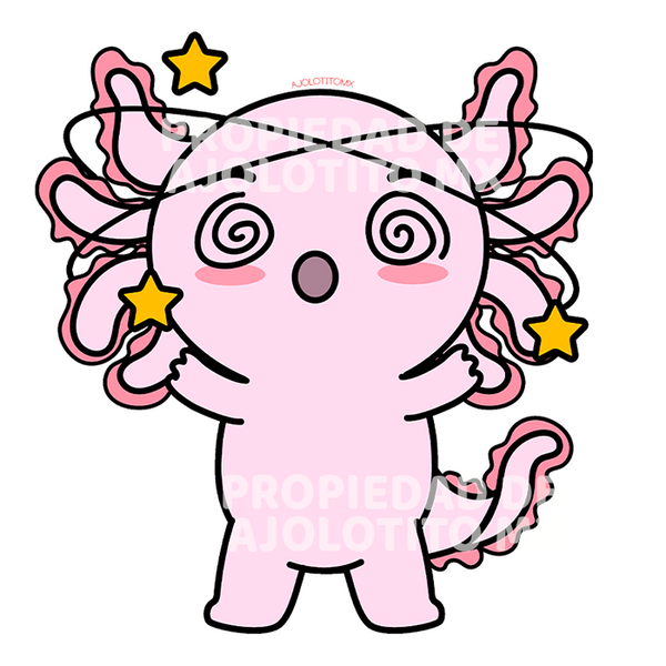 Sticker Axolotzin Mareado Ajolote