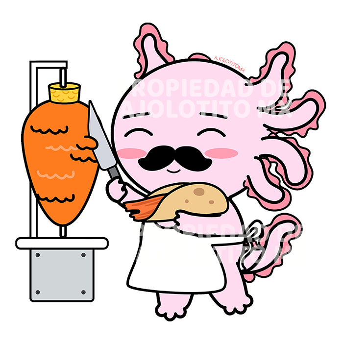 Sticker Axolotzin Taquero Ajolote