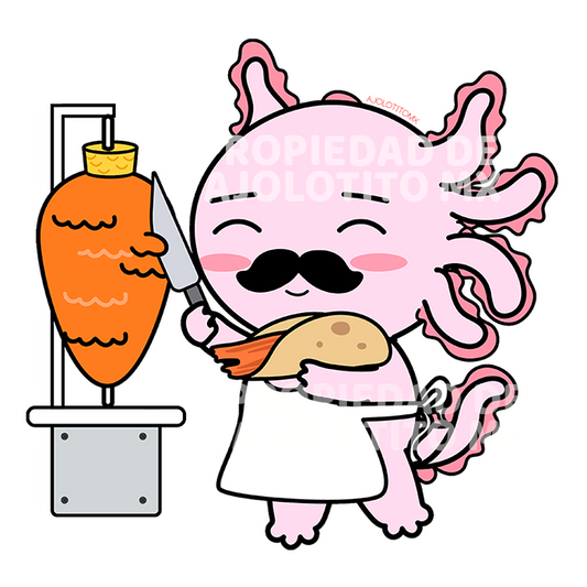 Sticker Axolotzin Taquero Ajolote