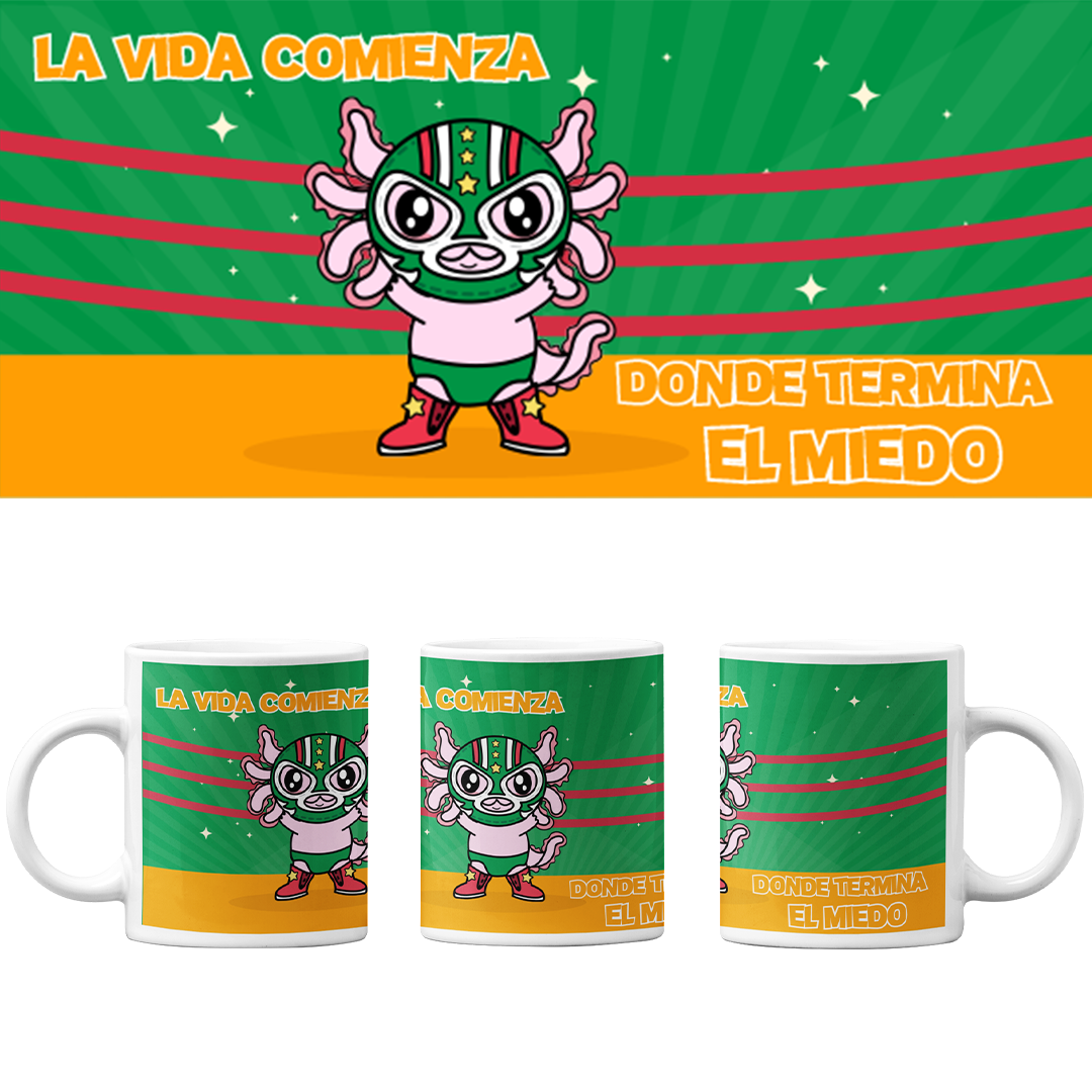 Taza Vers 2 Axolotzin Luchador Ajolote