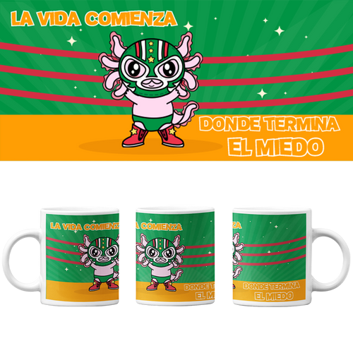 Taza Vers 2 Axolotzin Luchador Ajolote