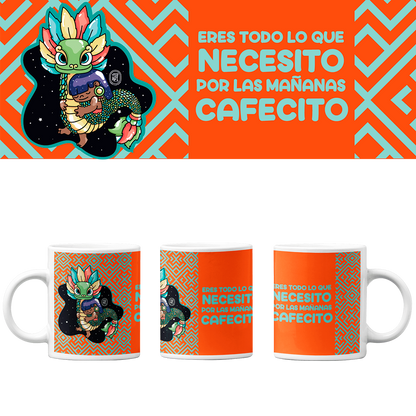 Taza Vers. 2 Ajolotito Niña Y Quetzalcoatl Mirari Chan
