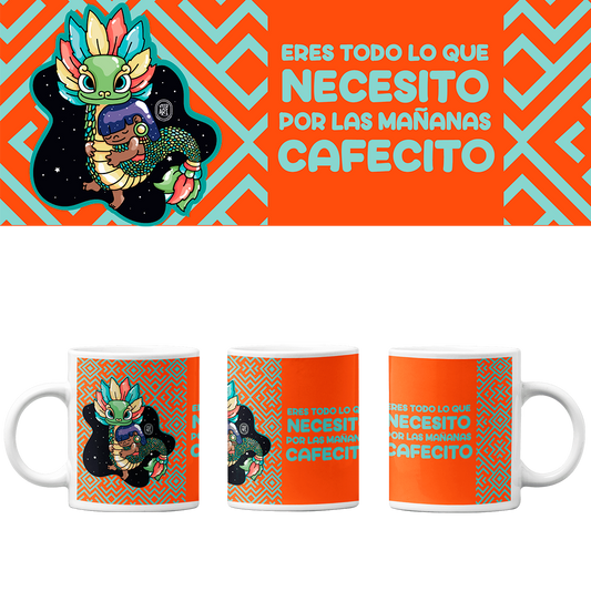 Taza Vers. 2 Ajolotito Niña Y Quetzalcoatl Mirari Chan
