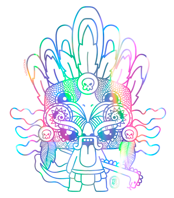 Sticker Holográfico Tezcatlipoca Mirari Chan