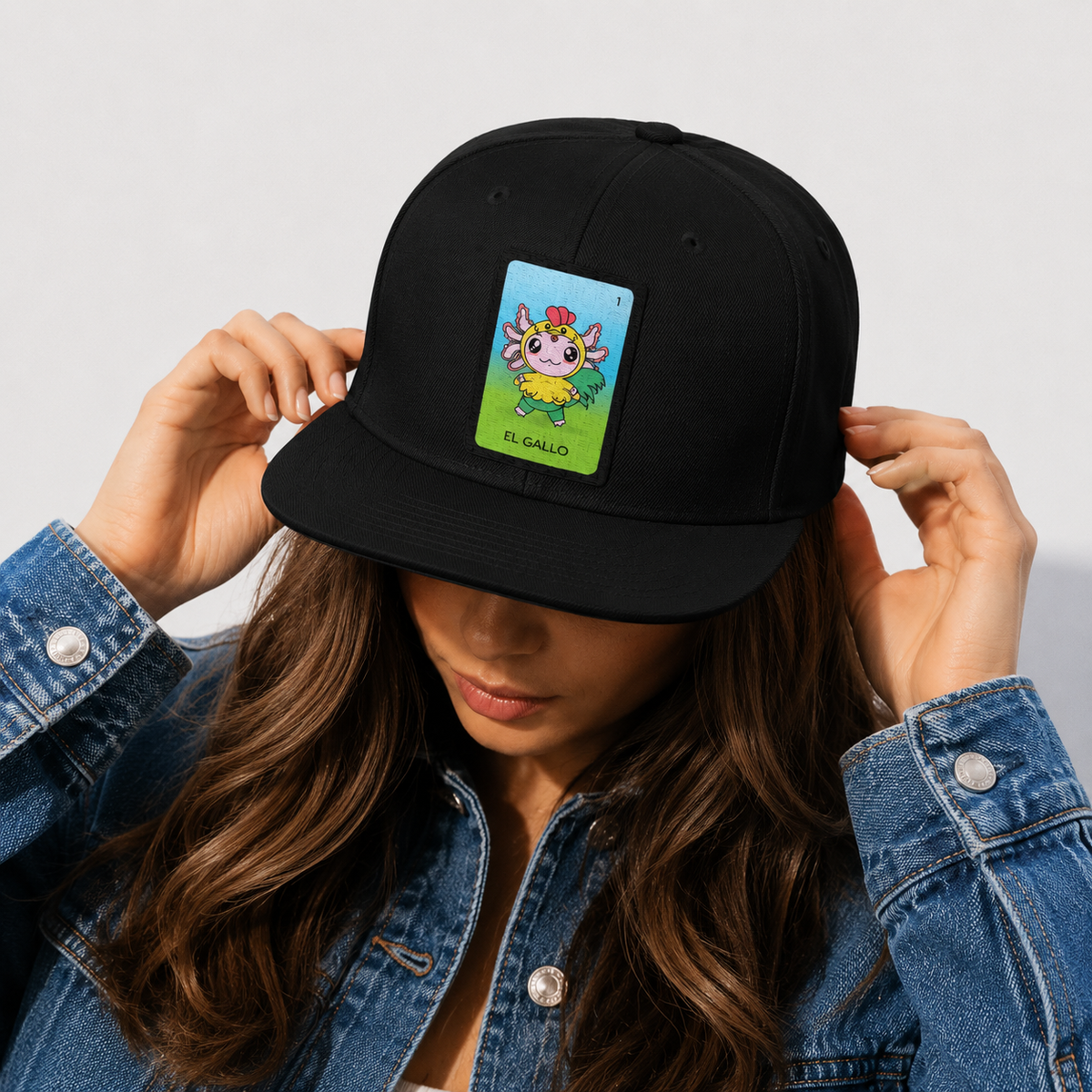 Gorra Unisex Plana Axoloteria El Gallo Ajolote