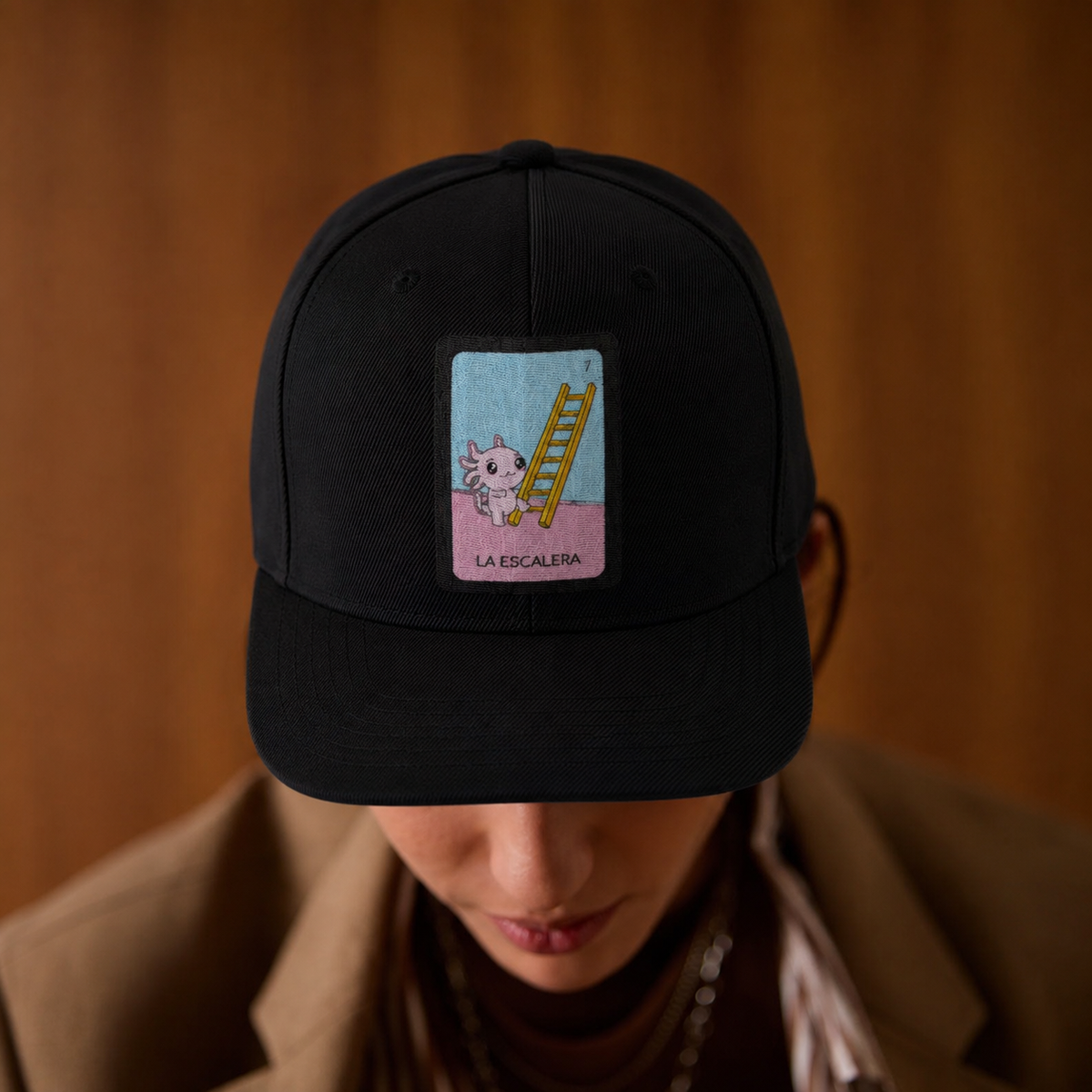 Gorra Unisex Plana Axoloteria La Escalera Ajolote