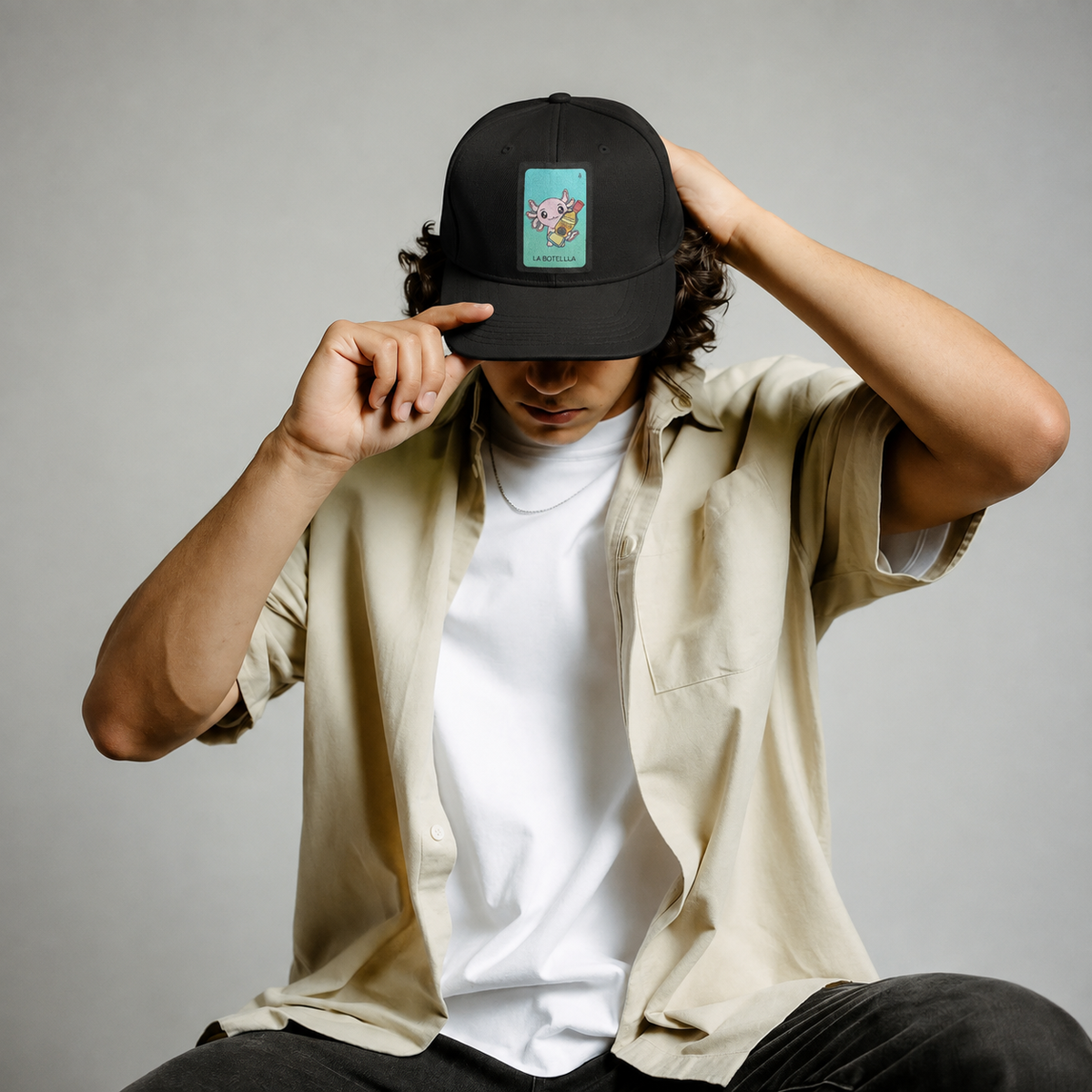 Gorra Unisex Plana Axoloteria La Botella Ajolote