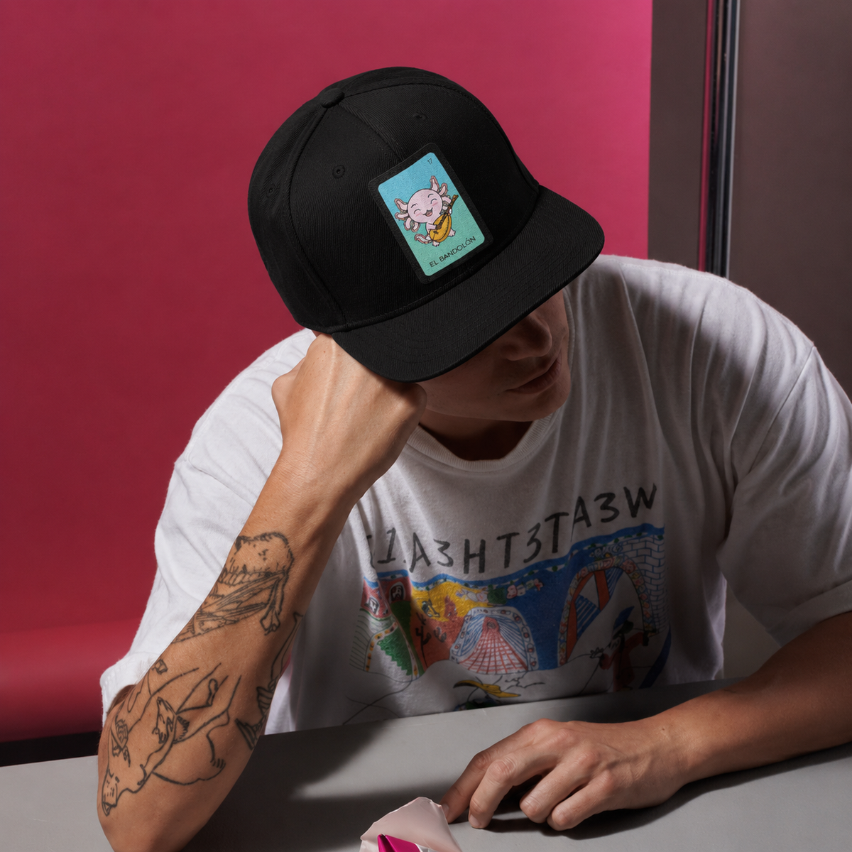 Gorra Unisex Plana Axoloteria El Bandolón Ajolote