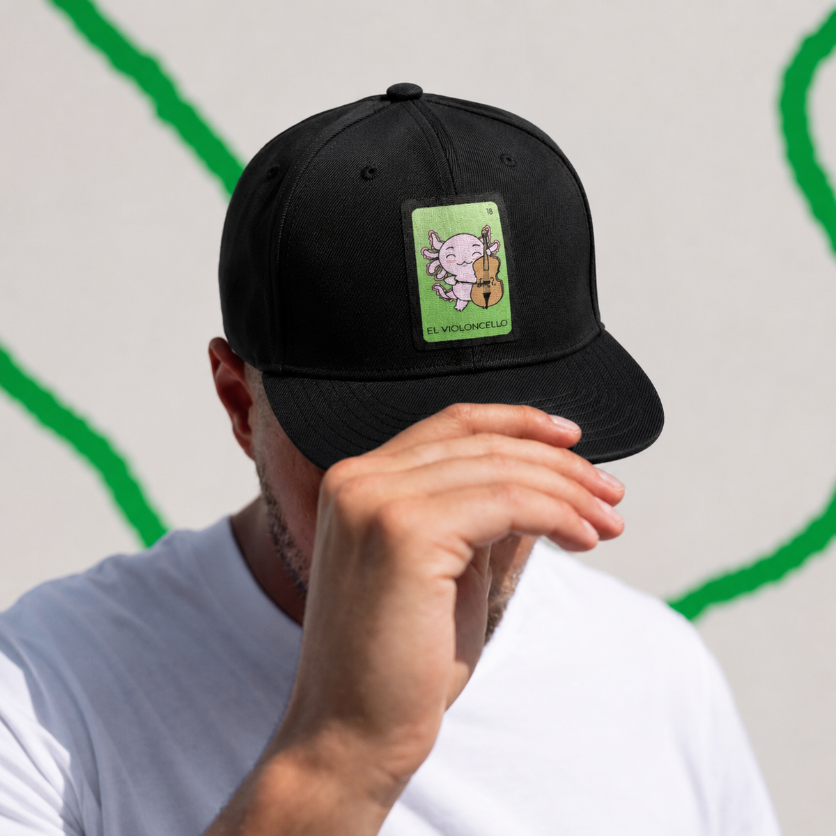 Gorra Unisex Plana Axoloteria El Violoncello Ajolote