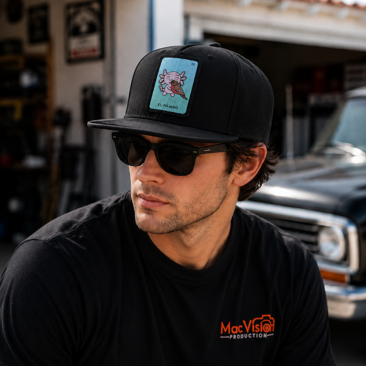 Gorra Unisex Plana Axoloteria El Pajaro Ajolote