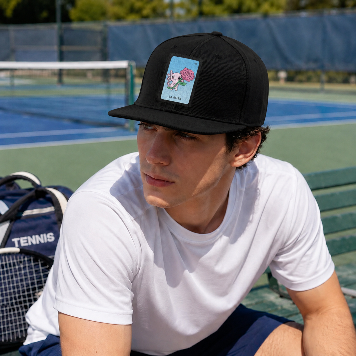 Gorra Unisex Plana Axoloteria La Rosa Ajolote