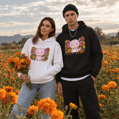 Hoodie Ajolotito Cempasúchil Unisex