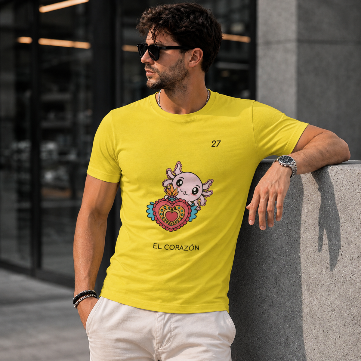 Playera Axoloteria El Corazon Ajolote