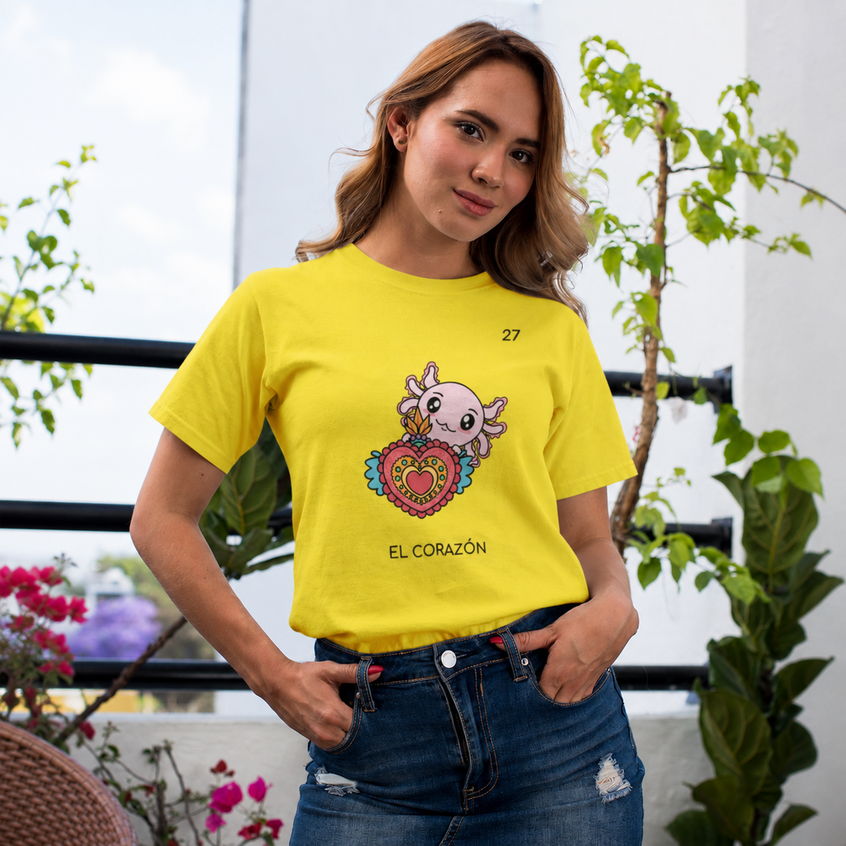 Playera Axoloteria El Corazon Ajolote