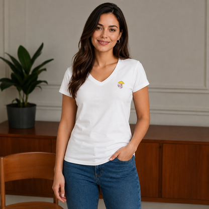 Playera Cuello V Axoloteria El Paraguas Ajolote Adulto