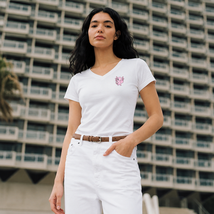 Playera Cuello V Axoloteria La Mano Ajolote Adulto
