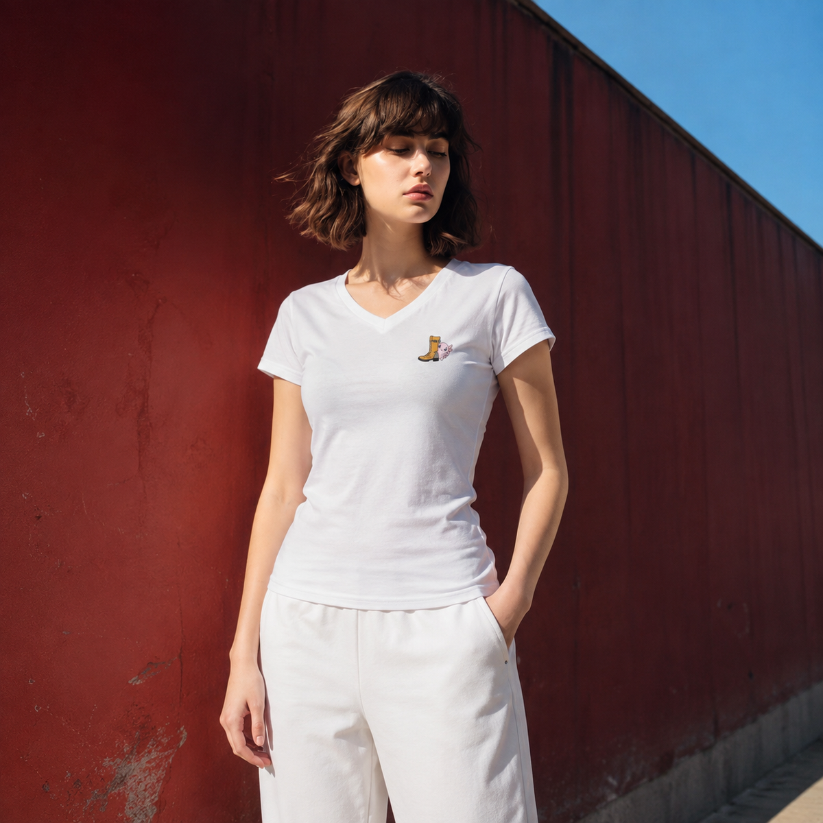 Playera Cuello V Axoloteria La Bota Ajolote Adulto
