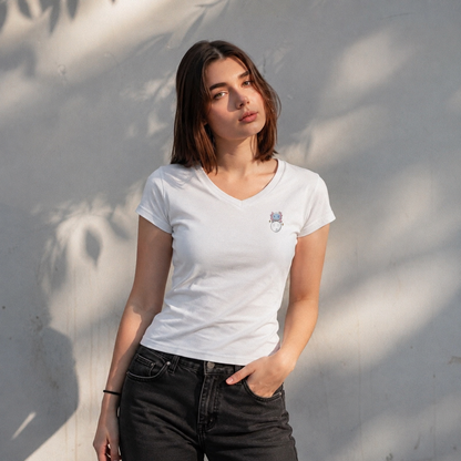 Playera Cuello V Axoloteria La Luna Ajolote Adulto