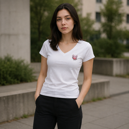 Playera Cuello V Axoloteria La Sandia Ajolote Adulto