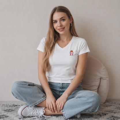 Playera Cuello V Axoloteria La Corona Ajolote Adulto