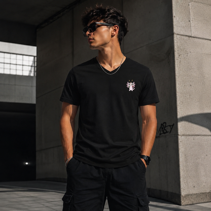Playera Cuello V Axoloteria Las Jaras Ajolote Adulto