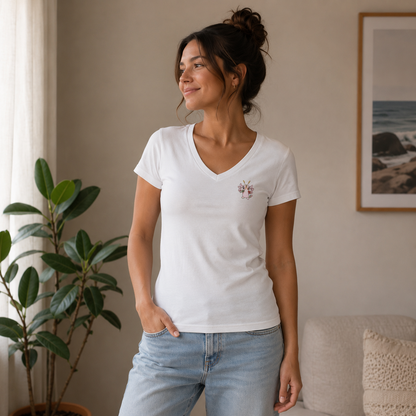 Playera Cuello V Axoloteria Las Jaras Ajolote Adulto