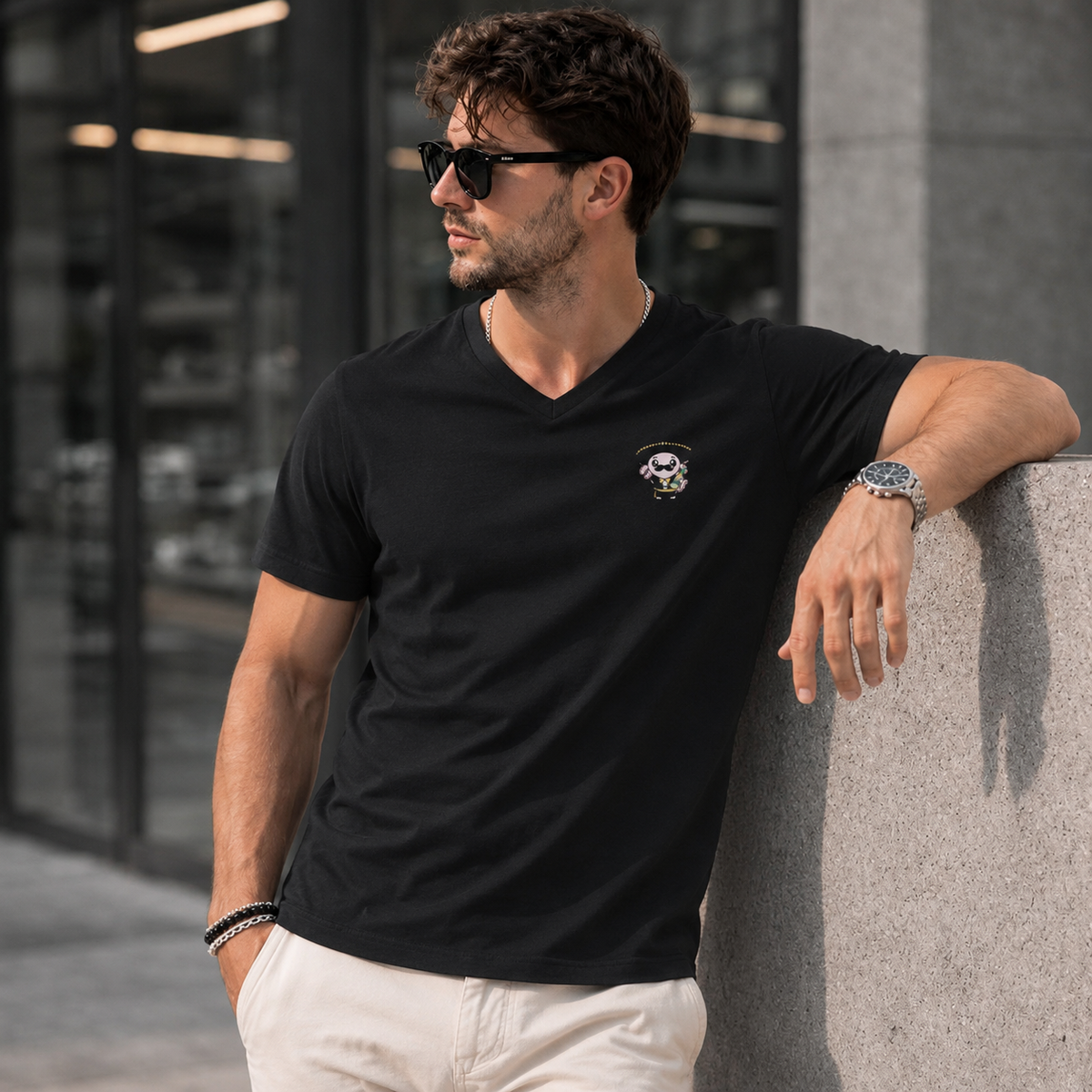Playera Cuello V Axoloteria El Mariachi Ajolote Adulto