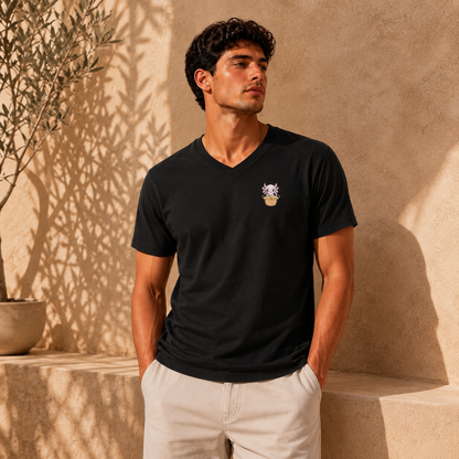Playera Cuello V Axoloteria El Cazo Ajolote Adulto
