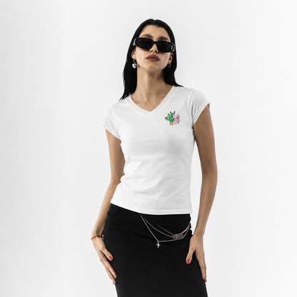 Playera Cuello V Axoloteria El Nopal Ajolote Adulto