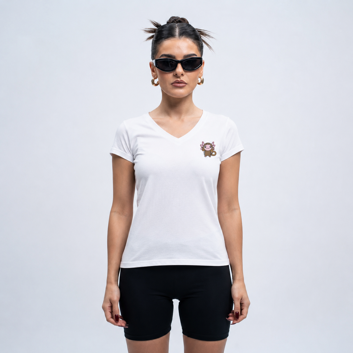 Playera Cuello V Axoloteria El Alacran Ajolote Adulto