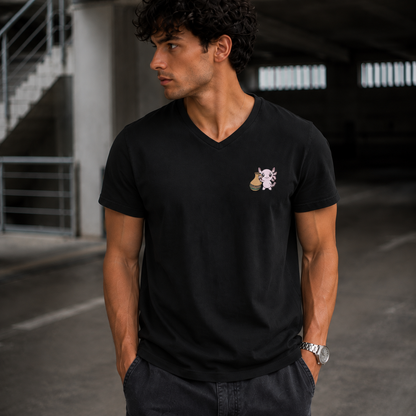 Playera Cuello V Axoloteria El Cantarito Ajolote Adulto