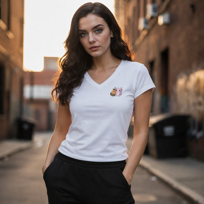 Playera Cuello V Axoloteria El Cantarito Ajolote Adulto