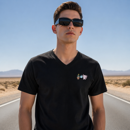 Playera Cuello V Axoloteria La Maceta Ajolote Adulto