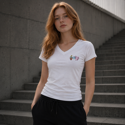 Playera Cuello V Axoloteria La Maceta Ajolote Adulto