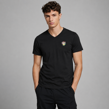 Playera Cuello V Axoloteria El Gallo Ajolote Adulto