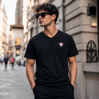 Playera Cuello V Axoloteria El Diablito Ajolote Adulto