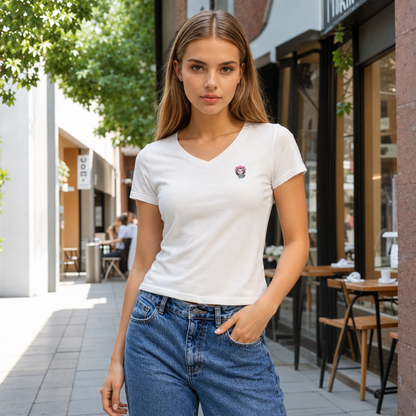 Playera Cuello V Axoloteria La Dama Ajolote Adulto