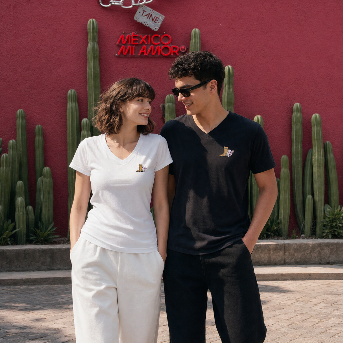 Playera Cuello V Axoloteria La Bota Ajolote Adulto