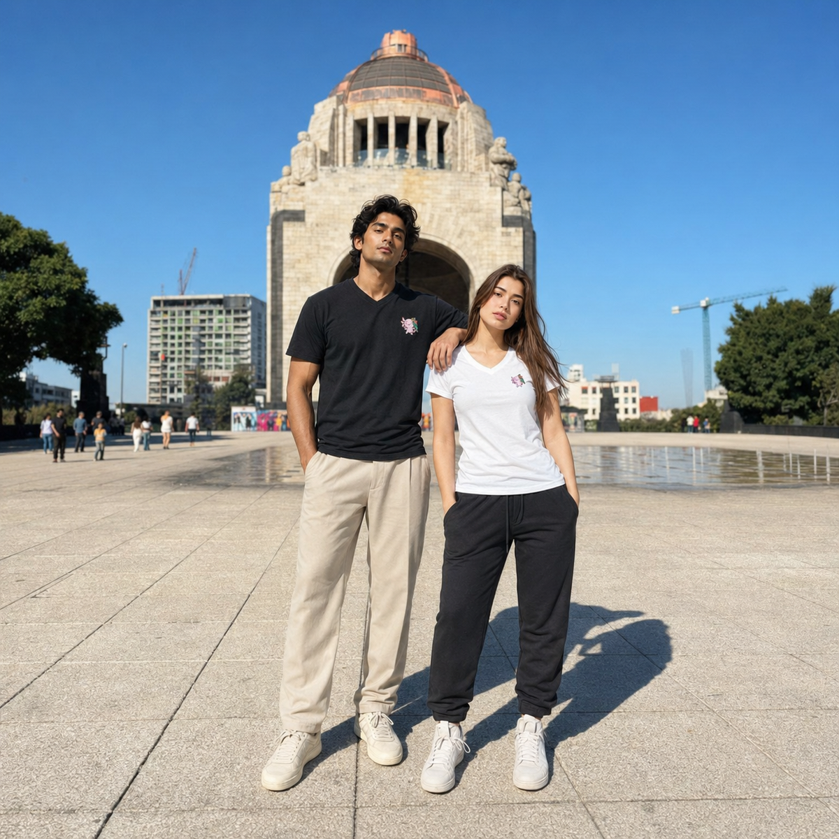Playera Cuello V Axoloteria El Cotorro Ajolote Adulto
