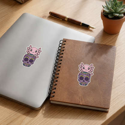 Sticker Axoloteria La Calavera Ajolote
