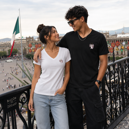 Playera Cuello V Axoloteria Las Jaras Ajolote Adulto
