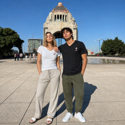 Playera Cuello V Axoloteria El Balero Ajolote Adulto