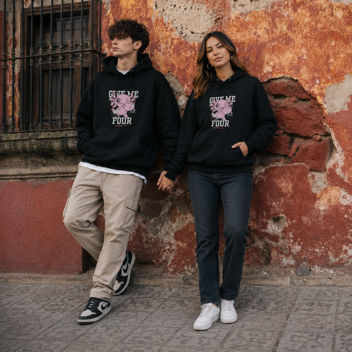 Hoodie Ajolotito Give Me Four Unisex