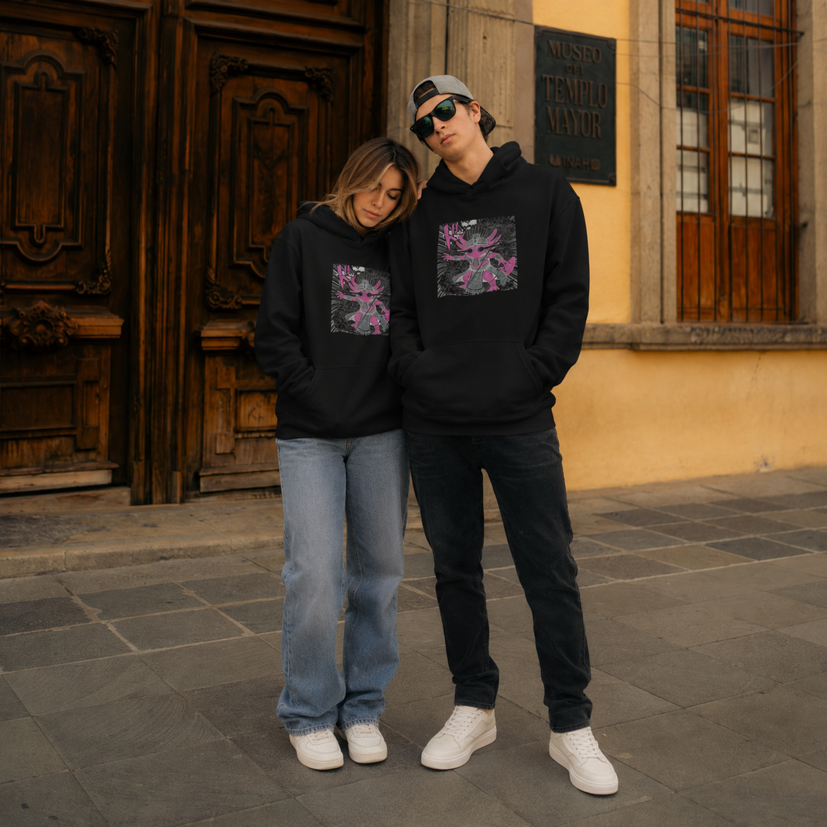 Hoodie Ajolotito Azteca Unisex