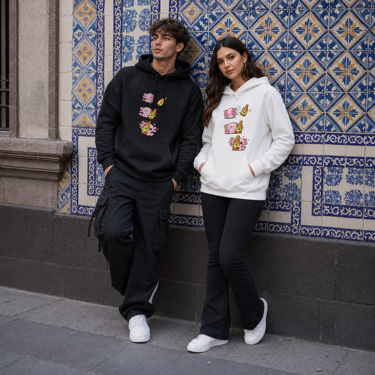 Hoodie Ajolotito Chela Unisex