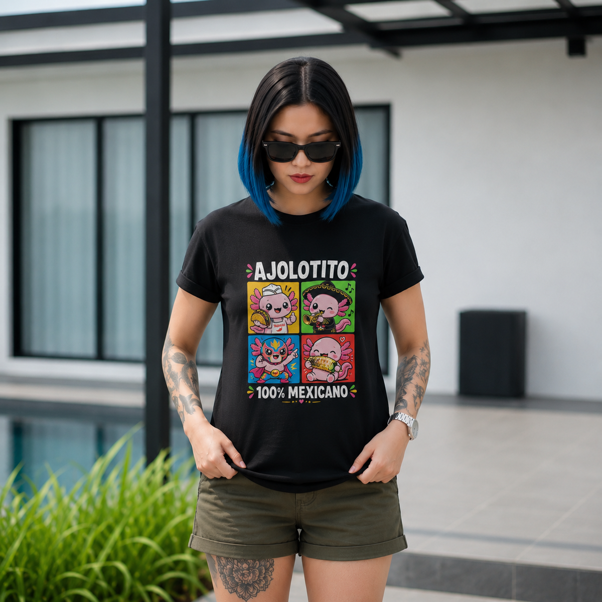 Playera Ajolotito 100 % Mexicano